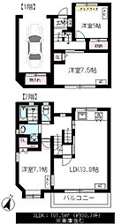 ガーデンテラス笹塚 1階3LDKの間取り