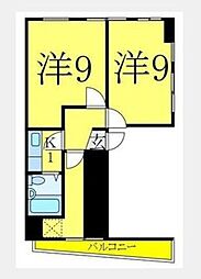 岸町ビル 2Kの間取図画像