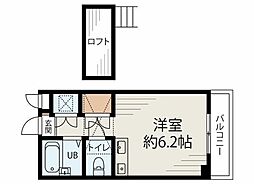 AKビル 4階ワンルームの間取り