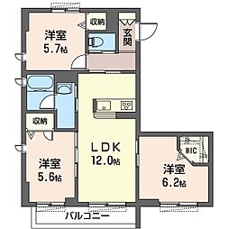 トラストメゾン町田 3LDKの間取図画像