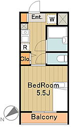 京王相模原線 南大沢駅 徒歩6分の賃貸マンション 4階1Kの間取り