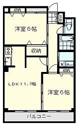 ミール彦成 2LDKの間取図画像