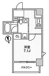 ライトハウス元浅草 1Kの間取図画像