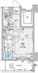 メインステージ三田アーバンスクエア 1Kの間取図画像
