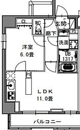 S-RESIDENCE新御徒町West 4階1LDKの間取り