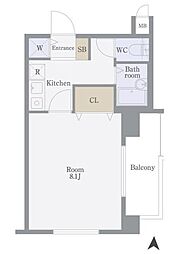 エクセリア高円寺 1Kの間取図画像