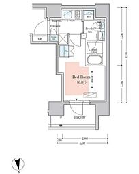 プライムアーバン品川中延 1Kの間取図画像