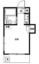 メゾン桃園 1DKの間取図画像