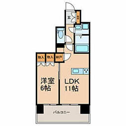 セラクリスタル船橋 1LDKの間取図画像