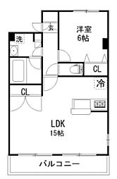 アリビオ 1LDKの間取図画像