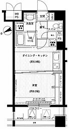 メインステージ上野 1DKの間取図画像