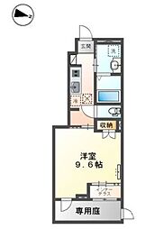 アルカディアK1 1Kの間取図画像