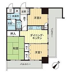 ライオンズマンション十日市場第2 3DKの間取図画像