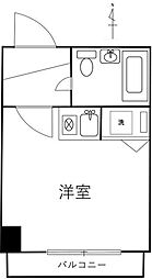 プラティーク両国 ワンルームの間取図画像