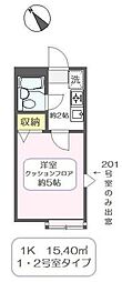 エミグラント北戸田3 1Kの間取図画像