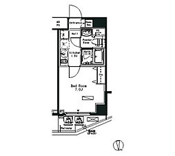ParkAxis横浜井土ヶ谷 1Kの間取図画像