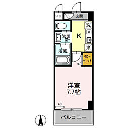 クリエール吉川 1Kの間取図画像