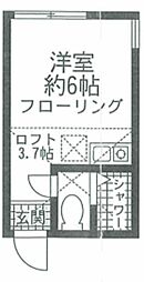 ユナイト塩浜リオンドールの杜 ワンルームの間取図画像