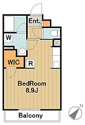 京王相模原線 南大沢駅 徒歩23分の賃貸マンション 3階1Kの間取り