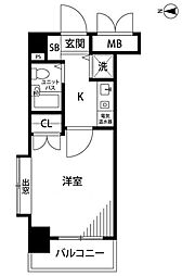 ガーラ駒沢大学 1Kの間取図画像