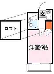 コンフォーレ妙蓮寺 1Kの間取図画像