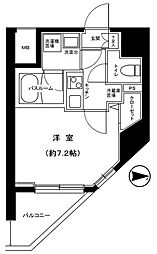 スカイコートプライムカメイド 1Kの間取図画像