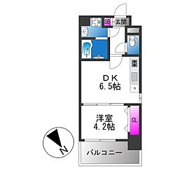 メイクス天王寺南 1DKの間取図画像