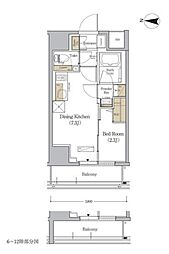 アーバネックス森下ウエスト 10階1DKの間取り