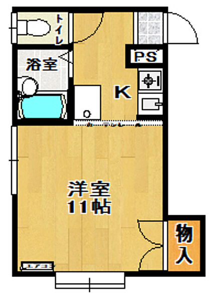 郡山第2パンション 101｜福島県郡山市富久山町久保田字我妻(賃貸アパート1R・1階・24.43㎡)の写真 その2