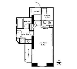パークアクシス西麻布ステージ 401 4階1Kの間取り