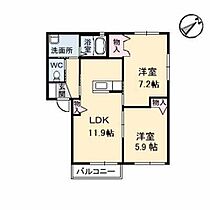 リブシェ神原　Ｂ棟 B0102 ｜ 山口県宇部市西梶返３丁目3-12（賃貸アパート2LDK・1階・54.81㎡） その2