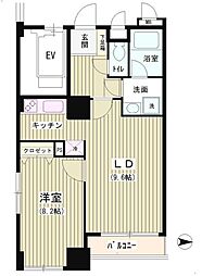 アクアコート 1LDKの間取図画像