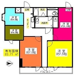 ライオンズプラザ新宿 5Kの間取図画像