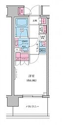 レジディア品川シーサイド 7階1Kの間取り
