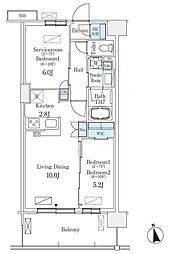 スカイグランデ津田沼 5階1SLDKの間取り