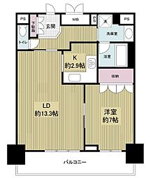 JR東海道・山陽本線 尼崎駅 徒歩6分の賃貸マンション 10階1LDKの間取り