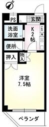 村野旭ケ丘ビル 1Kの間取図画像