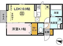 エスカレーズ 1LDKの間取図画像