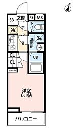 川崎市多摩区登戸マンション 1Kの間取図画像