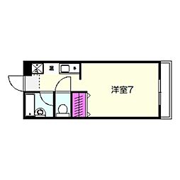 メゾン北花田 ワンルームの間取図画像
