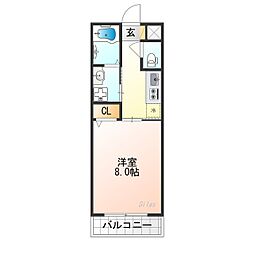 CREST TAPP京都丹波口II 4階1Kの間取り
