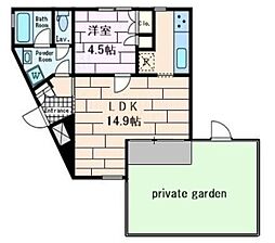 OakdenHills 1LDKの間取図画像