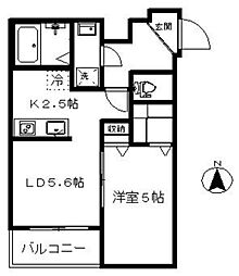 西武新宿線 上石神井駅 徒歩2分の賃貸アパート 2階1LDKの間取り