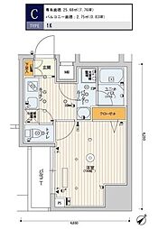 スカイコートパレス西巣鴨2 1Kの間取図画像