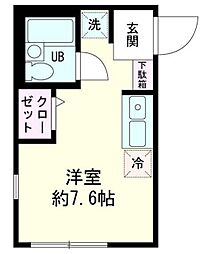 メゾンドングリ ワンルームの間取図画像