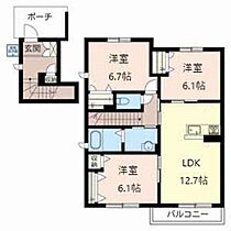 クラッセ城山台 C203 ｜ 京都府木津川市城山台７丁目14-1（賃貸アパート3LDK・2階・75.16㎡） その2