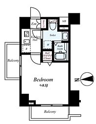 東京メトロ有楽町線 江戸川橋駅 徒歩5分の賃貸マンション 6階1Kの間取り