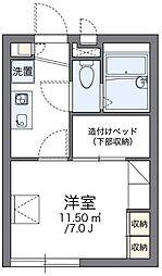 小田急小田原線 向ヶ丘遊園駅 徒歩13分の賃貸アパート 2階1Kの間取り