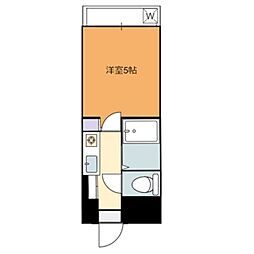 モンターニュ2 1Kの間取図画像