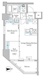Urbanex蔵前 2LDKの間取図画像
